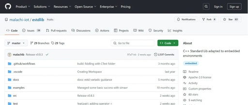 estdlib: A C++ Standard Library Tailored for Embedded Systems