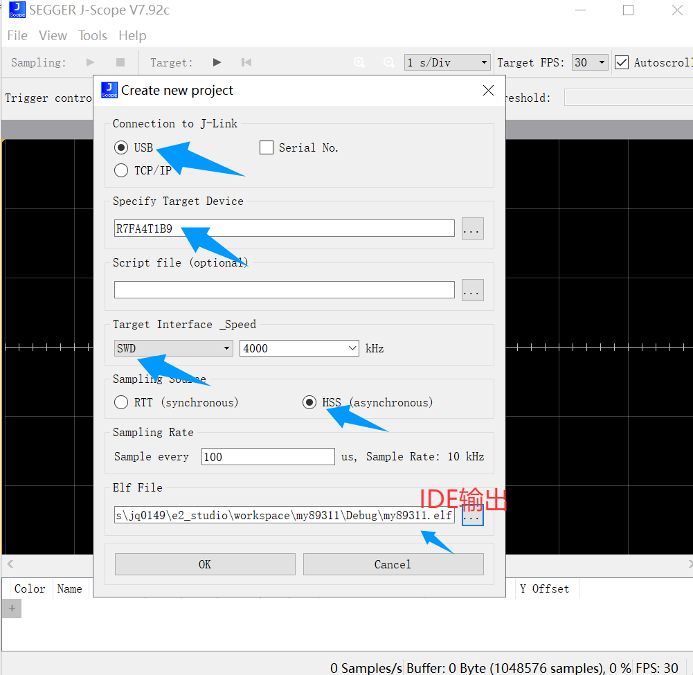 Practical Example of J-Scope Virtual Oscilloscope with Jlink