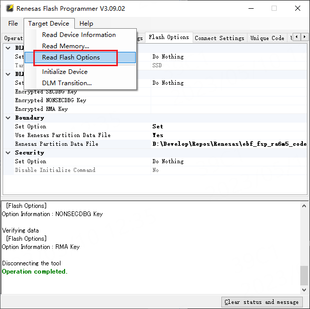 Setting Security Boundaries Using Renesas Flash Programmer Software