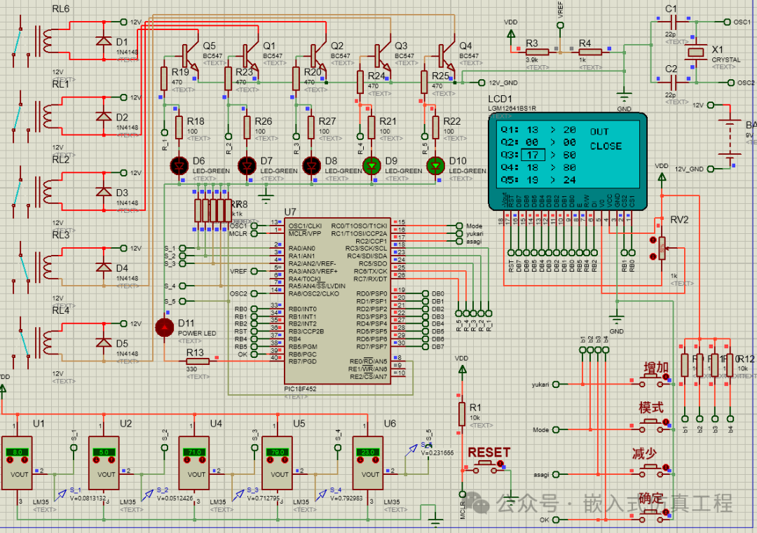 Proteus Multi-Channel Temperature Controller Simulation