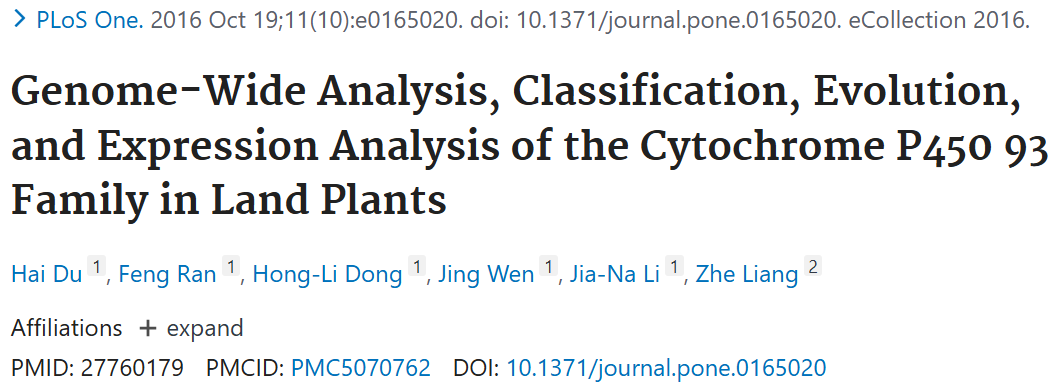 Genome-Wide Analysis, Classification, Evolution, and Expression Analysis of the Cytochrome P450 93 Family in Land Plants