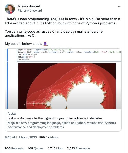 Mojo: A Revolutionary Programming Language Announced by the Creator of LLVM and Swift, 35000 Times Faster than Python