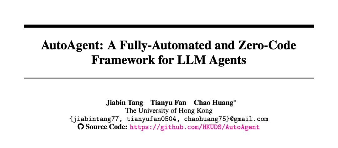 AutoAgent: The Open Source AI Assistant Framework from HKU for Effortless AI Agent Creation