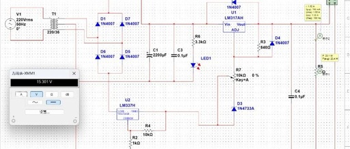Design of a DC Adjustable Voltage Regulator Based on Multisim 14 Simulation