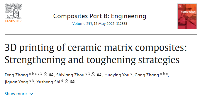 Huazhong University of Science and Technology Team Unlocks New Skills in 3D Printing of Ceramic Matrix Composites