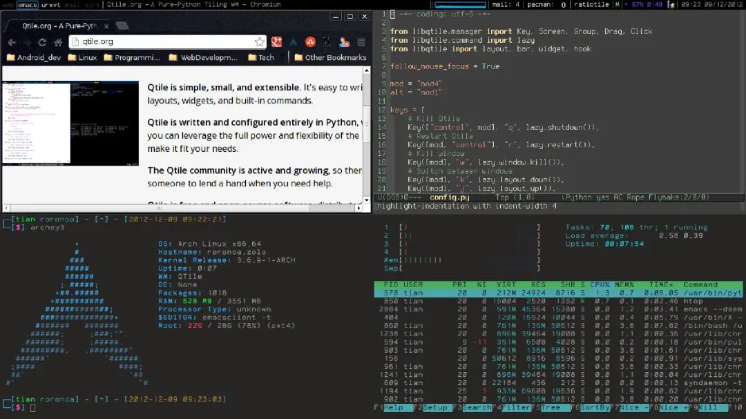 Qtile: A Powerful, Highly Customizable Desktop Environment Building Platform Written in Python
