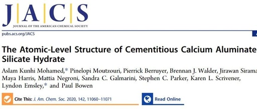 Atomic-Level Structure of Cementitious Calcium Aluminate Silicate Hydrate