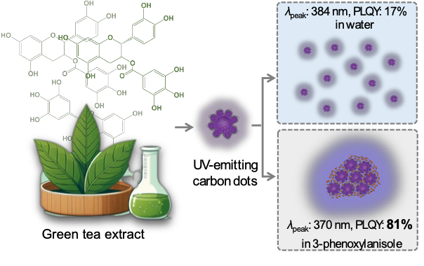 Efficient UV-Emitting Carbon Dots Synthesized from Green Tea Extract and Their Application in Inhibiting Cancer Cell Proliferation