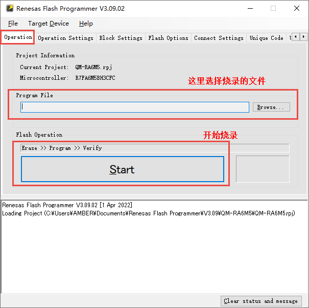 Using Renesas Flash Programmer Software to Program Chip Firmware