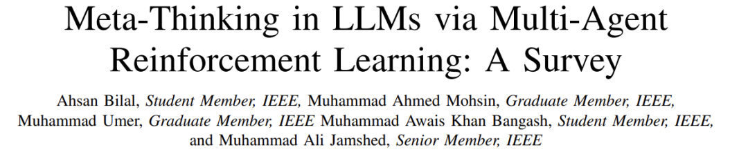 A Review of LLM Meta-Thinking via Multi-Agent Reinforcement Learning