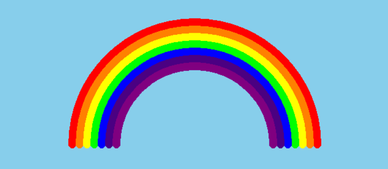 C Language Animation: Encountering the Rainbow