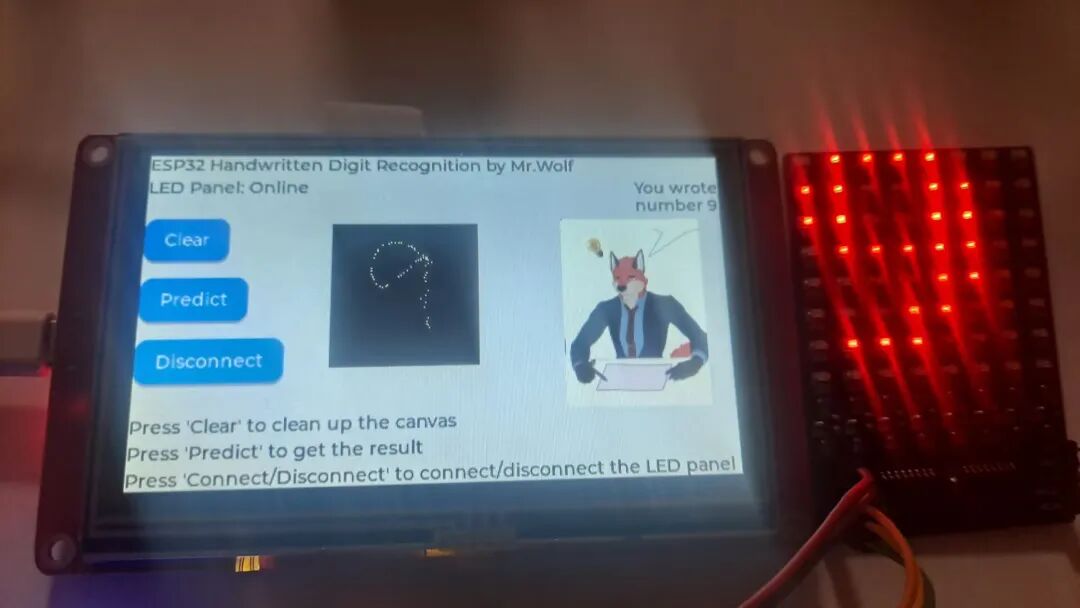 Smart Recognition of Handwritten Digits Using ESP32 4.3-Inch Screen