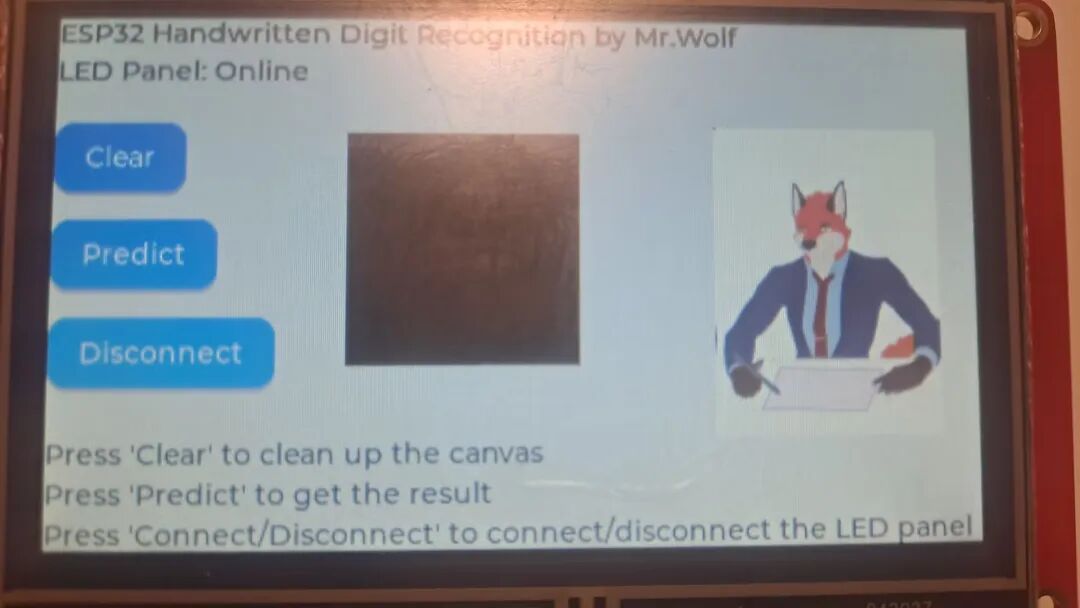 Smart Recognition of Handwritten Digits Using ESP32 4.3-Inch Screen