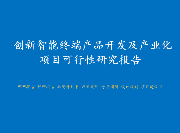 Feasibility Study Report on the Development and Industrialization of Innovative Smart Speakers and Other Terminal Products