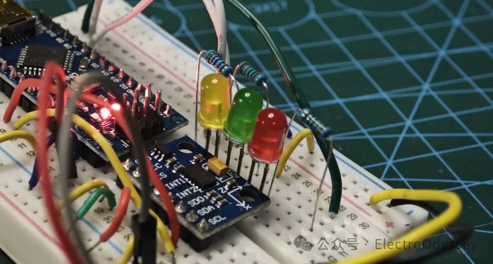 Arduino Orientation Sensing: LED Lights Changing with Angle