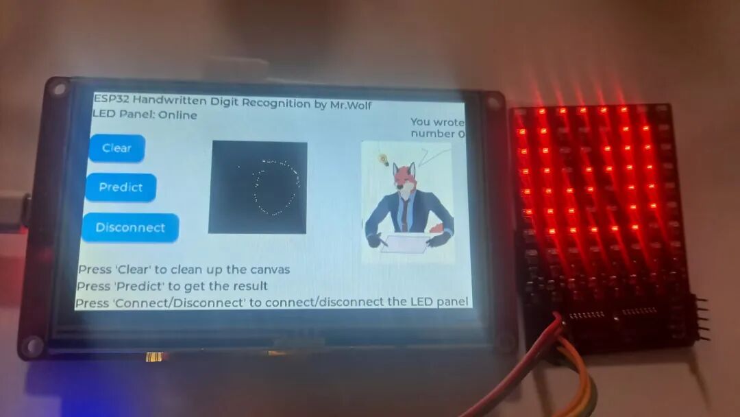 Smart Recognition of Handwritten Digits Using ESP32 4.3-Inch Screen