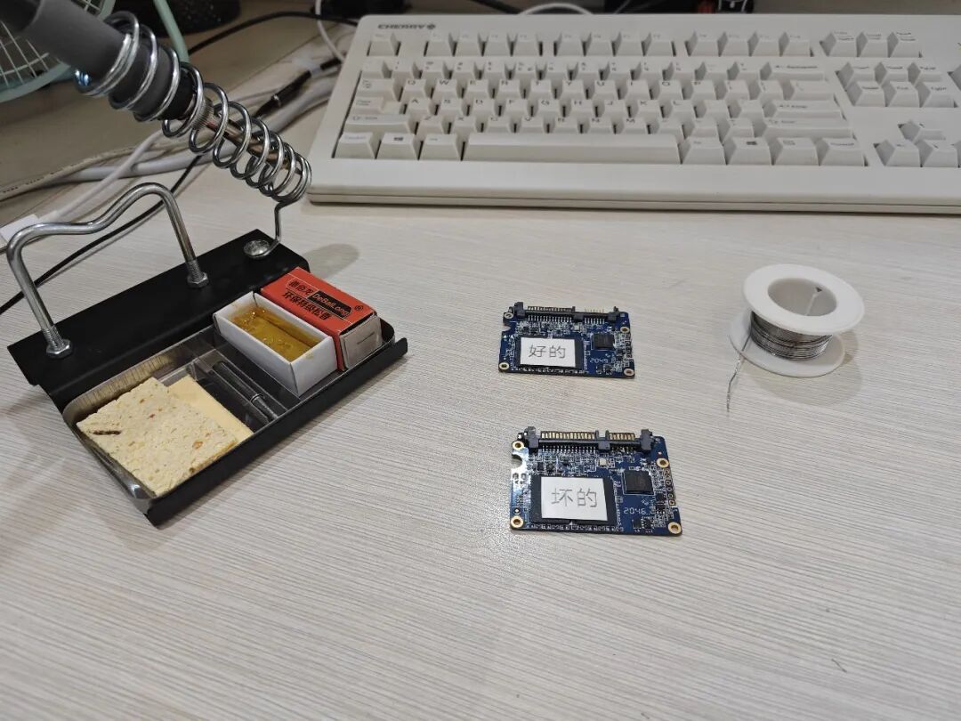 Attempting to Use a Soldering Iron to Disassemble a Circuit Board