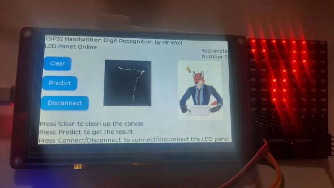 Smart Recognition of Handwritten Digits Using ESP32 4.3-Inch Screen