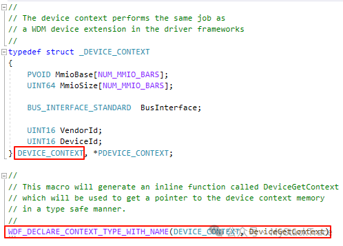 Windows PCI Device Driver Development Guide: How to Bind Context to WDF Objects