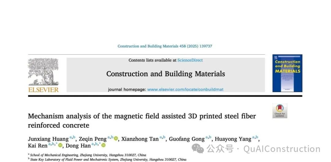 Mechanism Analysis of Magnetic Field-Assisted 3D Printing of Steel Fiber Reinforced Concrete