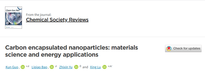 Huazhong University of Science and Technology: Review on Carbon Encapsulated Nanoparticles - Materials Science and Energy Applications