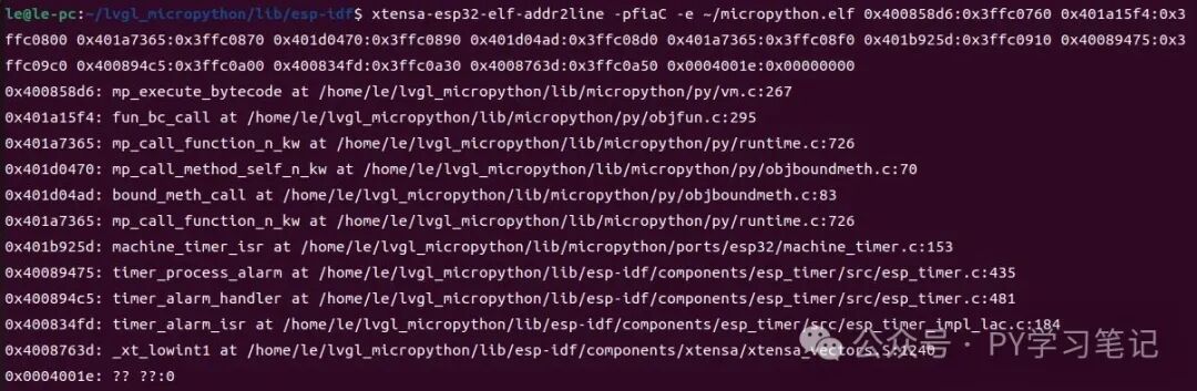Method for Analyzing Backtrace Information of ESP32 Crash