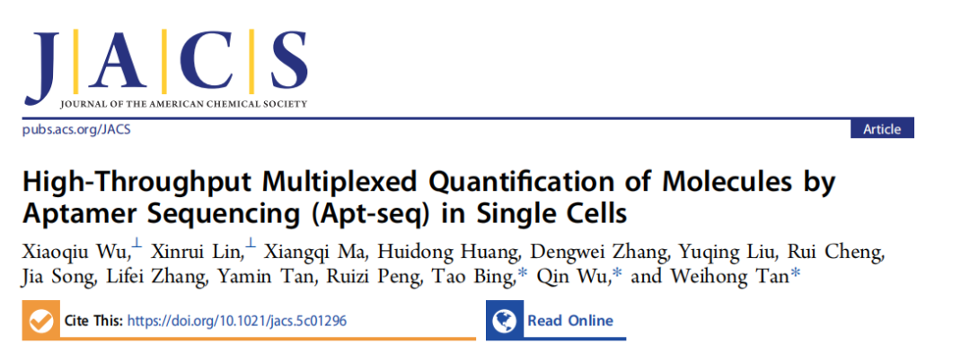 Literature Sharing | J Am Chem Soc: Quantitative Analysis of Single-Cell High-Throughput Multi-Omics Aptomics