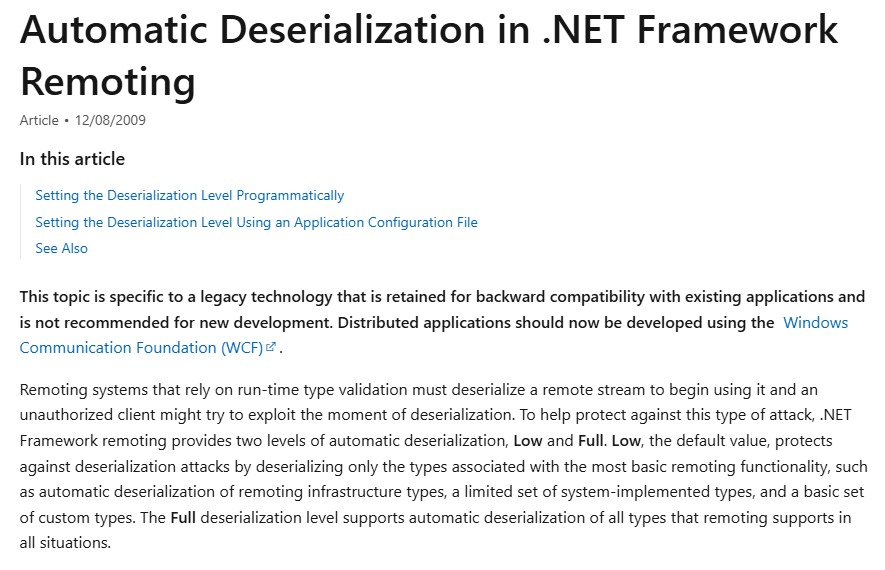 Original Vulnerability | .NET Deserialization Vulnerabilities in Industrial Control Systems
