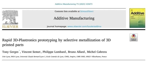 Rapid 3D Plastronics Prototyping through Selective Metallization of 3D Printed Components