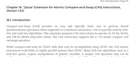 RISC-V Atomic Compare and Swap (CAS) Instruction - Zacas