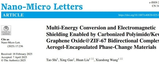 Multi-Energy Conversion and Electromagnetic Shielding Enabled by Carbonized Polyimide/Kevlar/Graphene Oxide@ZIF-67 Bidirectional Complex Aerogel-Encapsulated Phase-Change Materials