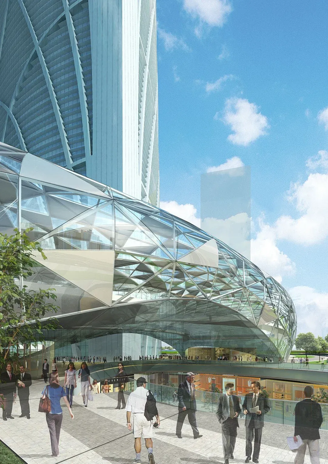 SOM's Design Proposal for the Shanghai Tower, Height 580 Meters