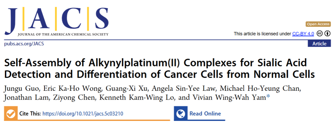 Self-Assembly of Alkynyl Platinum(II) Complexes and Their Application in Sialic Acid Detection and Differentiation of Cancer Cells from Normal Cells