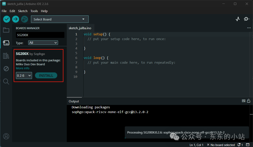Using Arduino to Develop on Milk-V DuoS