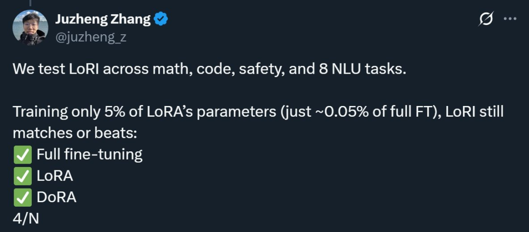 How Much Parameter Redundancy Exists in LoRA? New Research: Cutting 95% Can Still Maintain High Performance