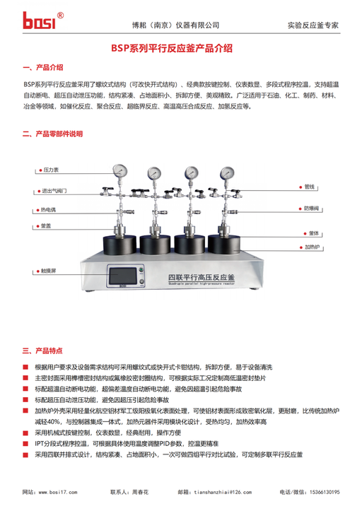 BSP Series - Four-Unit Parallel High-Pressure Reactor