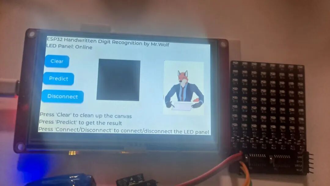 Smart Recognition of Handwritten Digits Using ESP32 4.3-Inch Screen