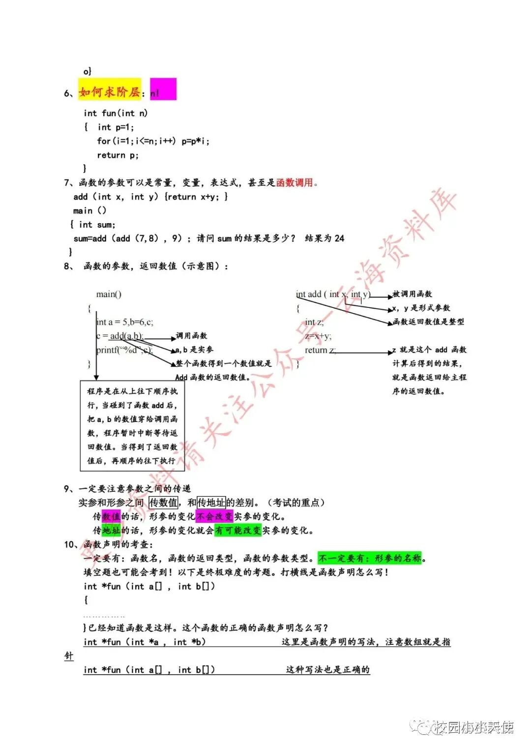 Summary of Key Points in C Language Programming