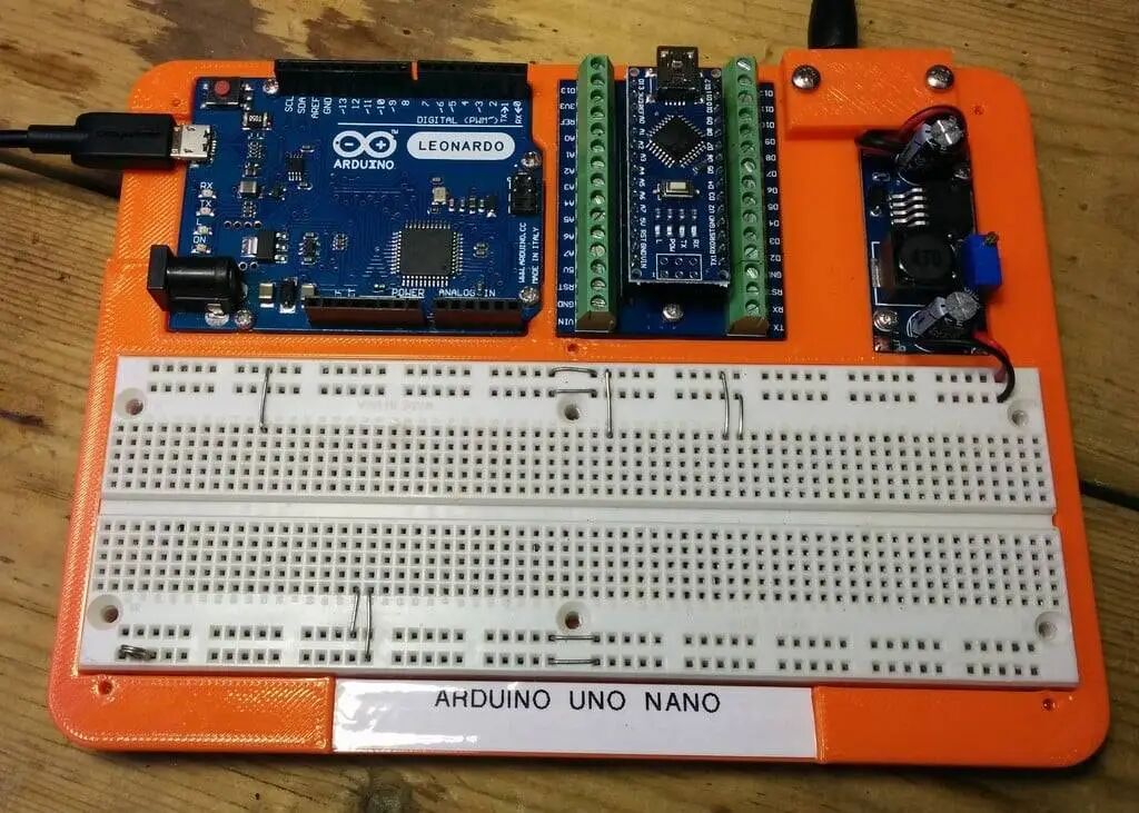 Build Your Desktop Electronic "Aircraft Carrier" with the Arduino Development Platform! 3D Printed Test Platform Integrates Development Boards, Breadboards, and Power Supply to Boost Your Development Efficiency