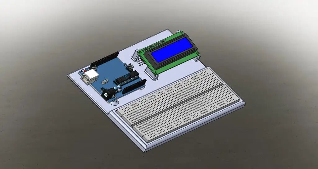 Build Your Desktop Electronic "Aircraft Carrier" with the Arduino Development Platform! 3D Printed Test Platform Integrates Development Boards, Breadboards, and Power Supply to Boost Your Development Efficiency