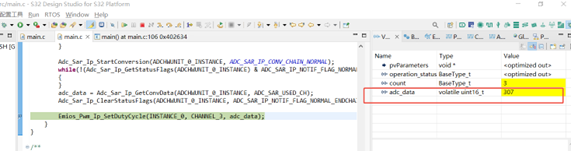 NXP S32K312 Development Board Review | Based on S32K312 - Implementing a Small Desk Lamp Function Using ADC to Control PWM Duty Cycle