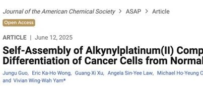 Literature Sharing | J. Am. Chem. Soc. | Alkynyl Platinum Complex Self-Assembly for Sialic Acid Detection and Differentiation of Cancer Cells from Normal Cells