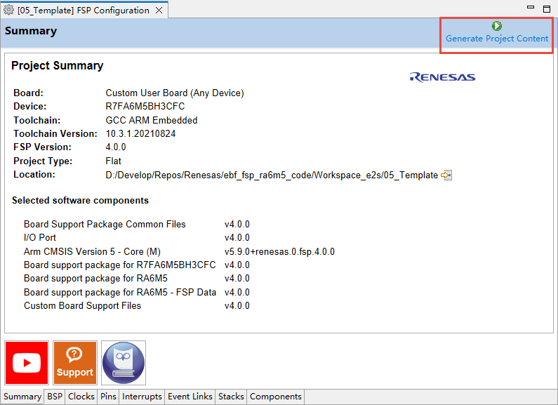Opening the FSP Configuration Interface