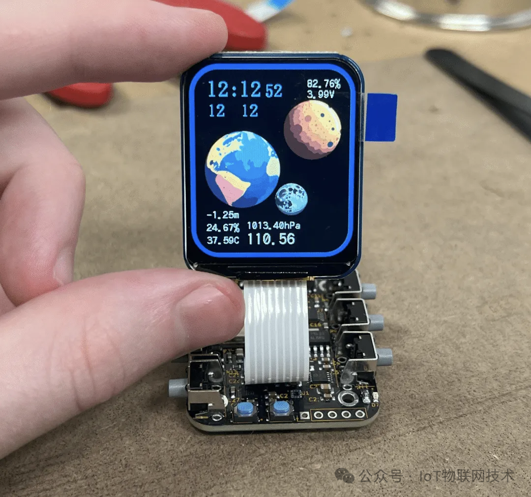 ESP32 IoT Development Board Arduino Open Source Smart Watch: Supports Temperature, Humidity, Pressure, Air Monitoring, Altitude, Tilt, and Acceleration