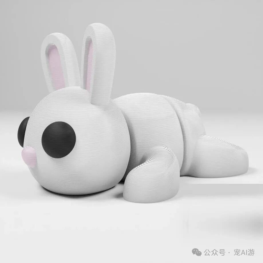 3D Printed Articulated Flexible Bunny - PLA Material, Movable Joints, Creative Desktop Pet DIY Model