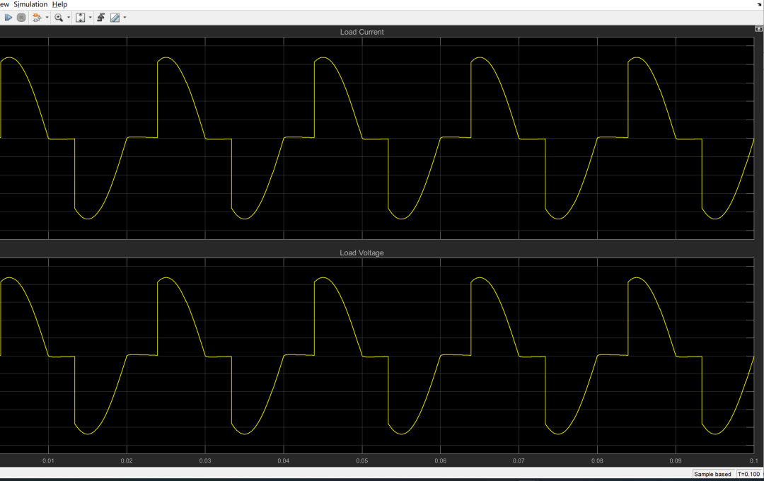 Simulation of a Single-Phase AC Voltage Controller with Two Back-to-Back Thyristors (Simulink Implementation)