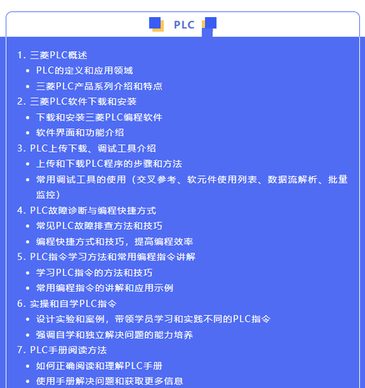 Mitsubishi PLC Basic Course Outline