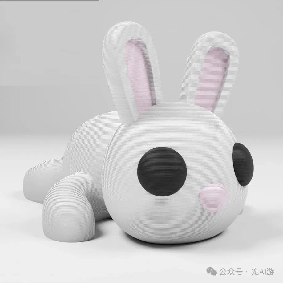 3D Printed Articulated Flexible Bunny - PLA Material, Movable Joints, Creative Desktop Pet DIY Model