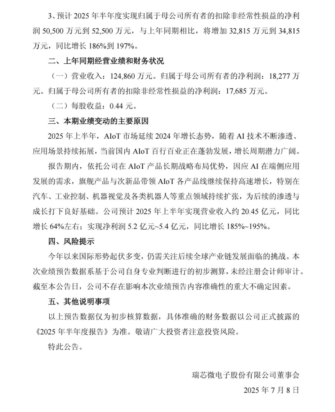 Rockchip's Revenue for the First Half of the Year